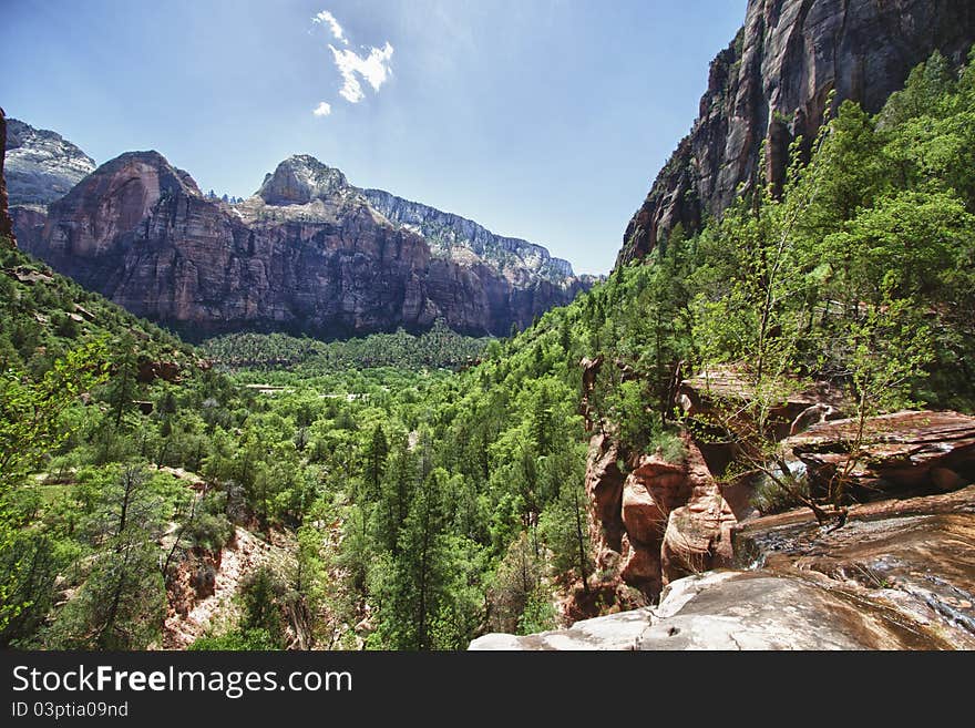 Valley in the Zion Canyon National Park, Utah