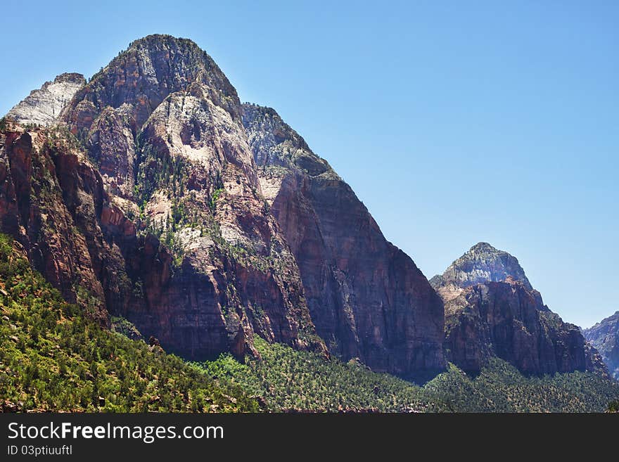 Peaks in the Zion Canyon National Park, Utah