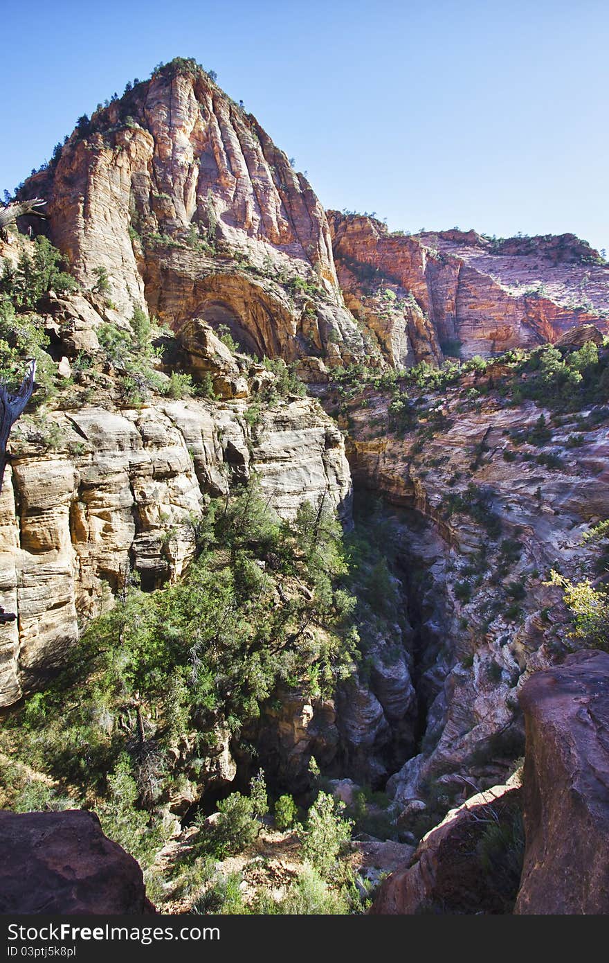 Rock Formations In The Zion Canyon