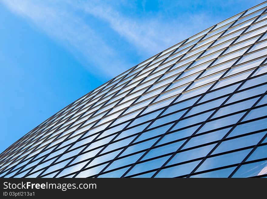 Modern glass building roof