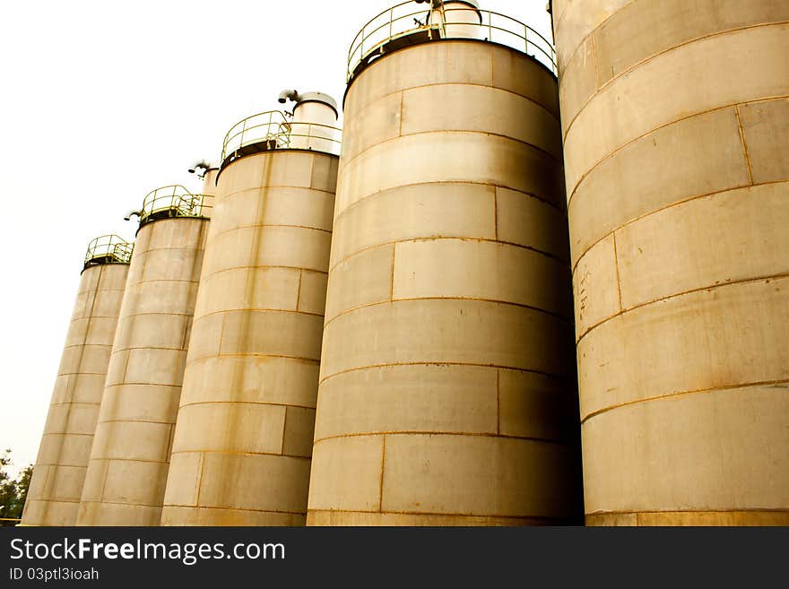 silos and housing in factory