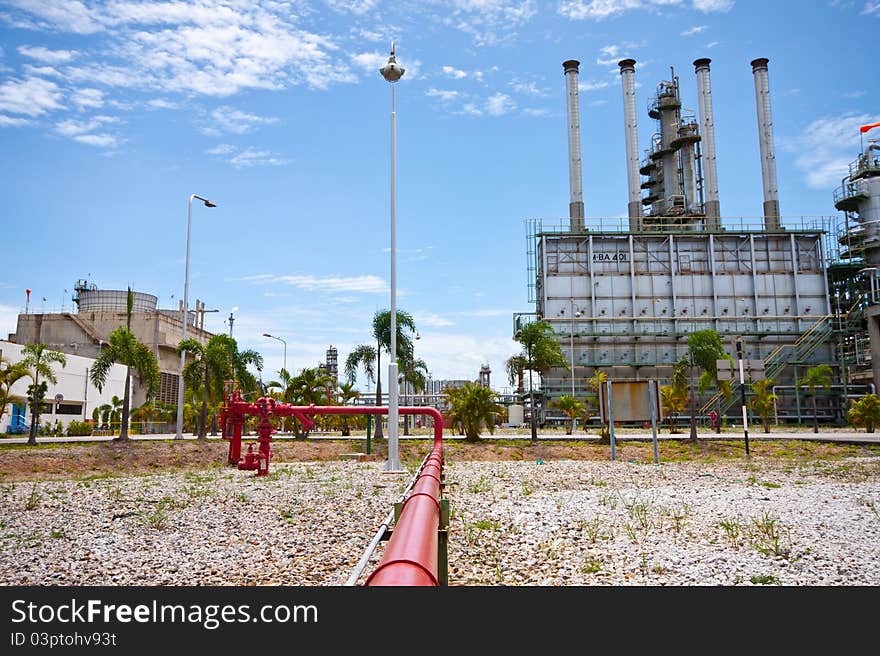 Gas line to refinery plant