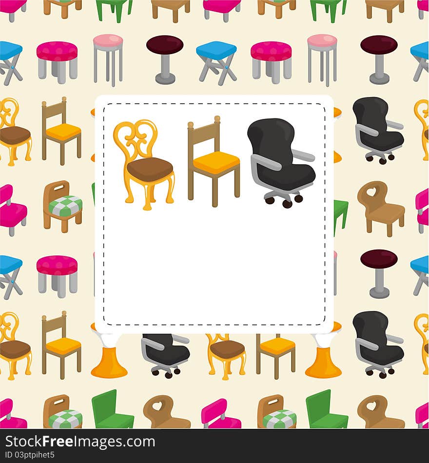 Cartoon chair furniture card,vector,illustration