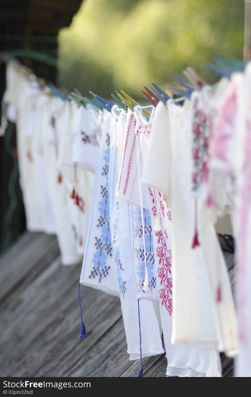 Traditional clothing hanging