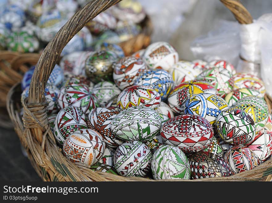 Easter Eggs In Basket