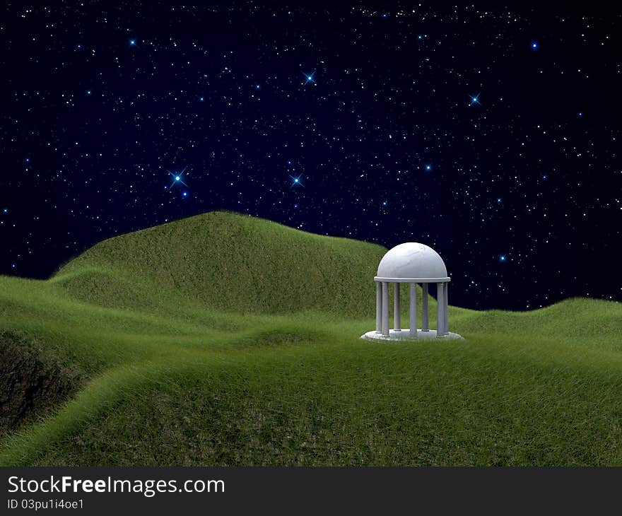 White temple under the sky