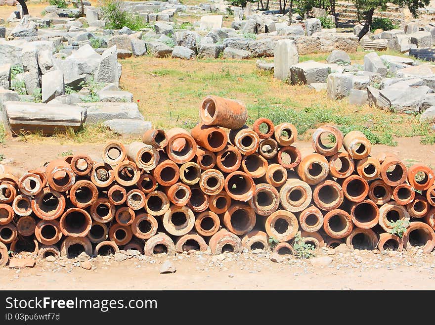 Antique ruins in a city in the Efes, Turkey