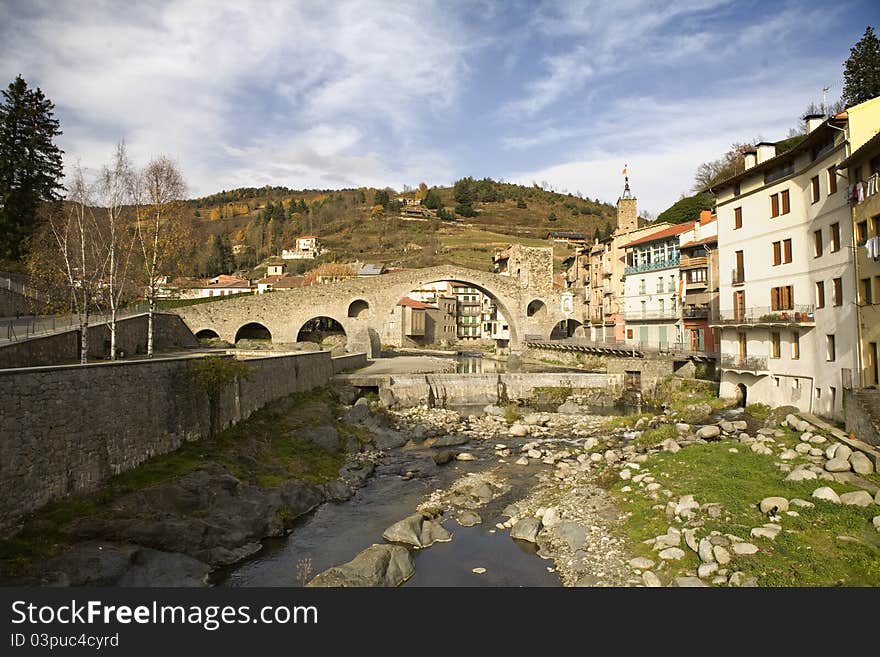 A popular view of the Camprodon town.