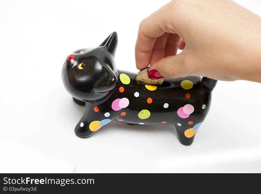 Money box in the shape of cat