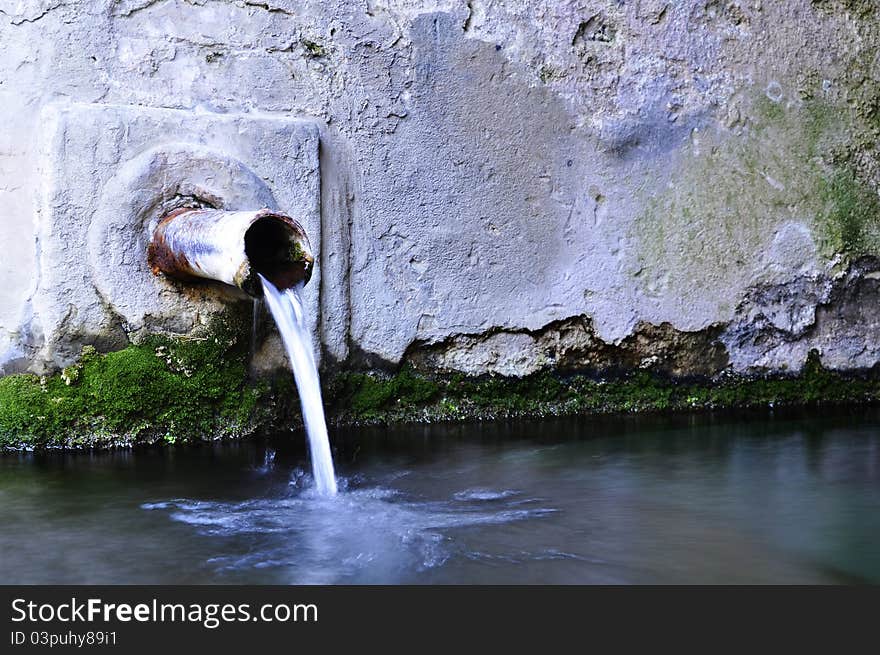 Ancient fountain with motion blur