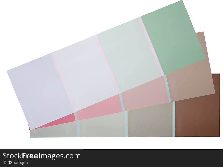 Isolated color charts for painting ideas