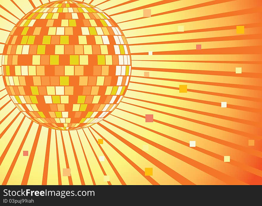 Disco mirror ball. Vector illustration.