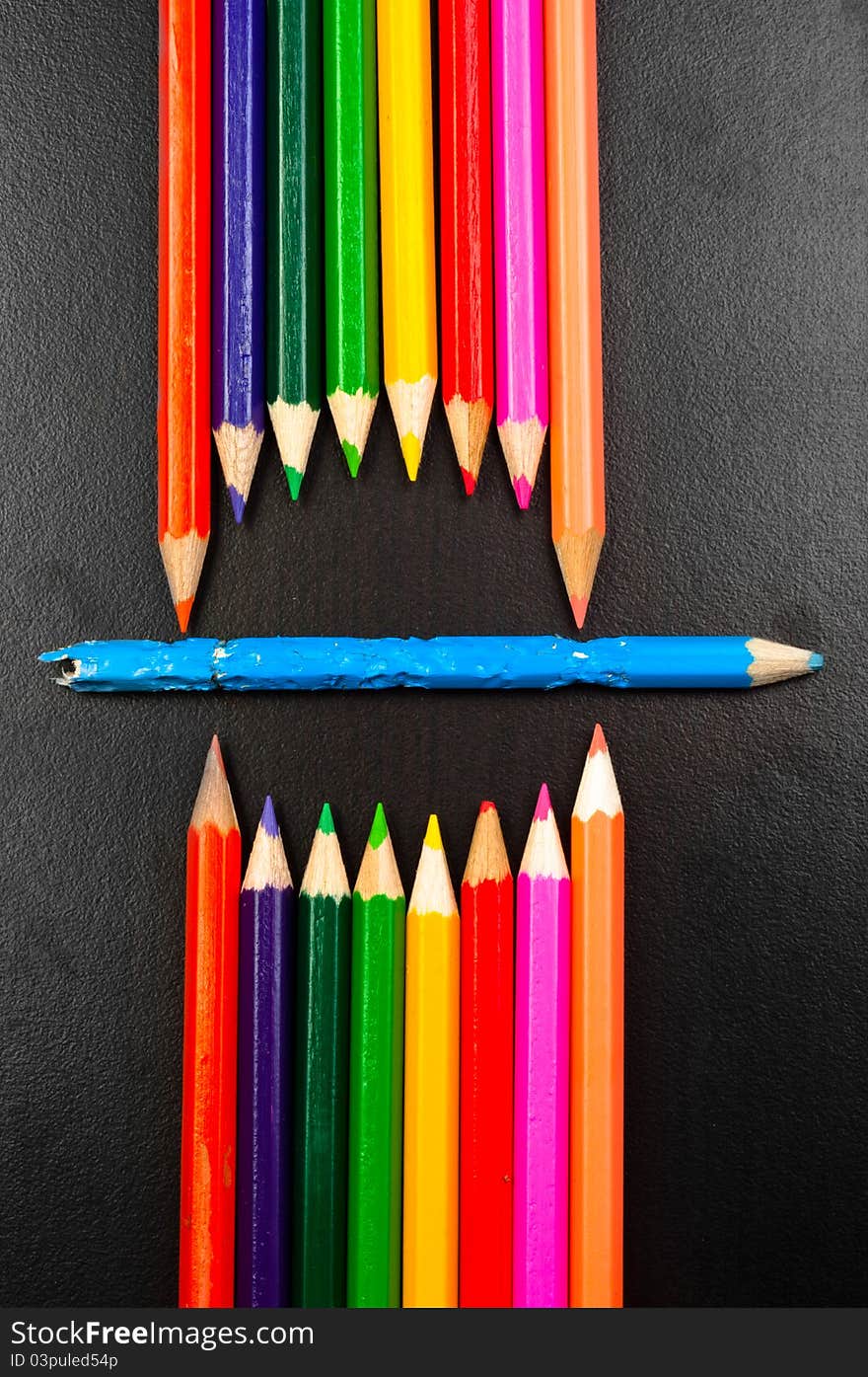 Conceptual photo of some pencils representing a mouth