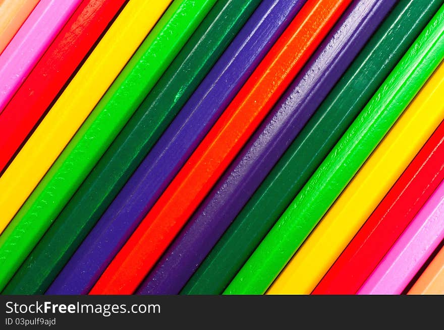 Texture of colored pencils in many colors