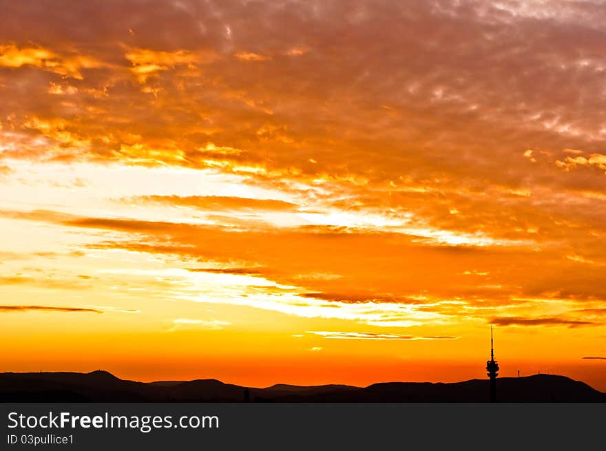 Silhoutette Of Some Mountains