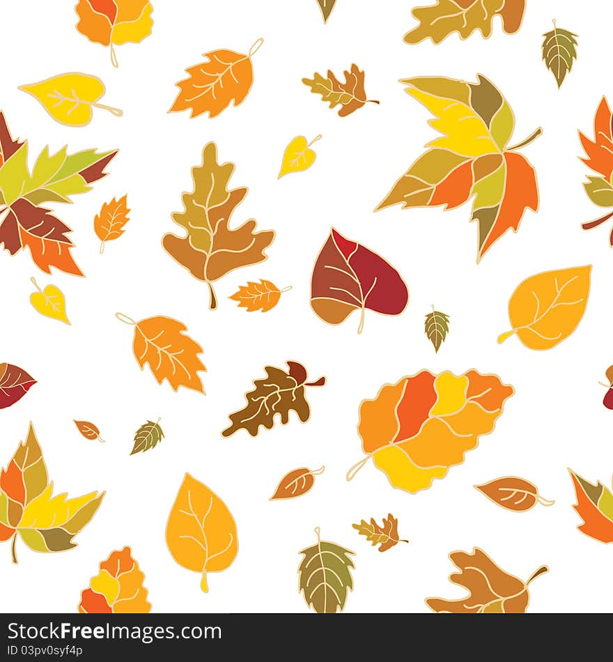 Autumn atmosphere leafs seamless pattern. Autumn atmosphere leafs seamless pattern