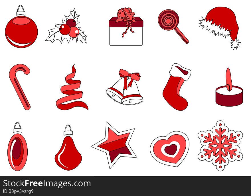 Collection of different christmas icons