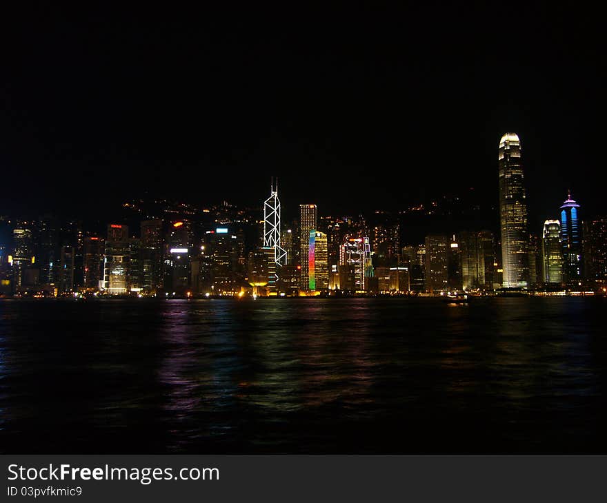 Hong Kong scene in the night time. Hong Kong scene in the night time