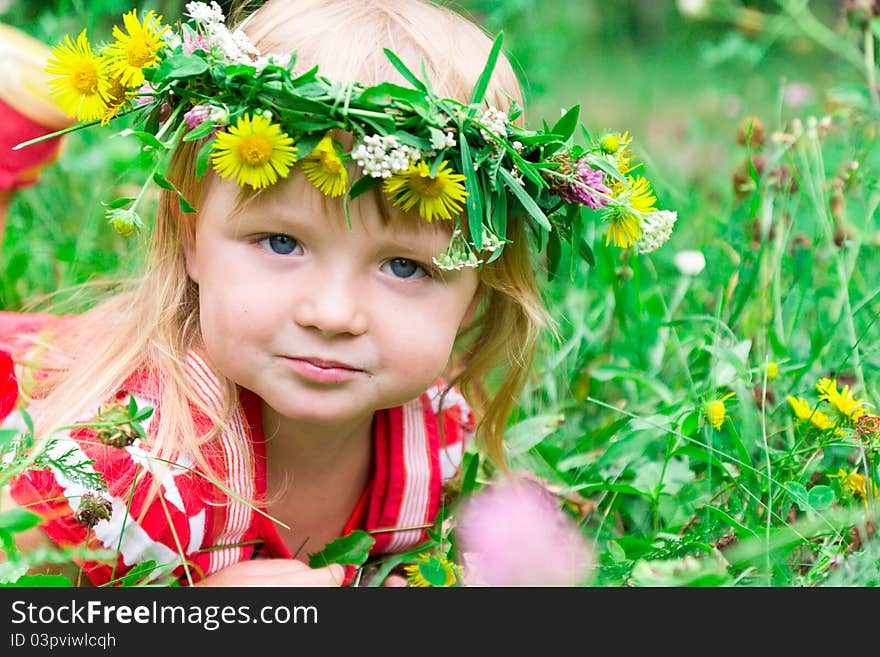 Beautiful Girl In The Meadow