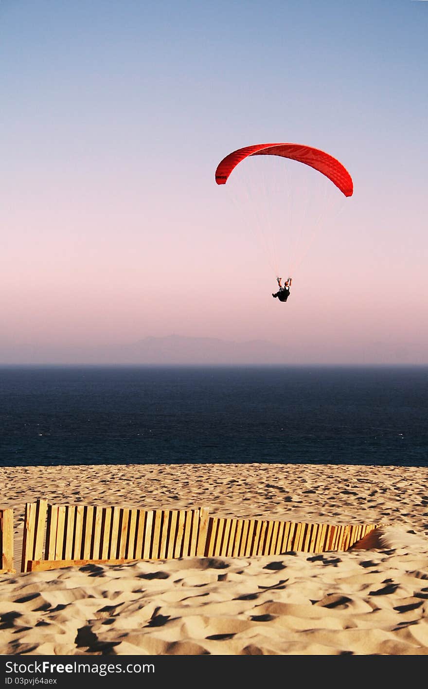 Paraglider on the beach