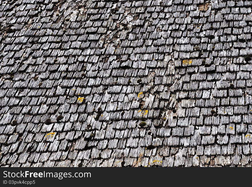 Old wood tiled roof