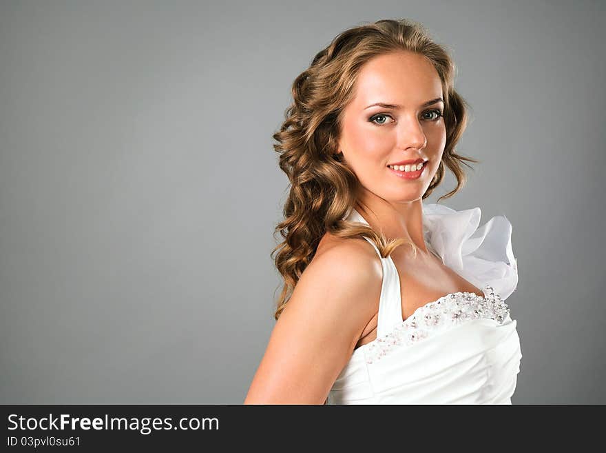 Fashionable Young Girl Portrait In Studio