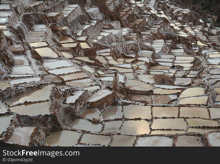 Salt Flats at Sunset, Peru. Salt Flats at Sunset, Peru