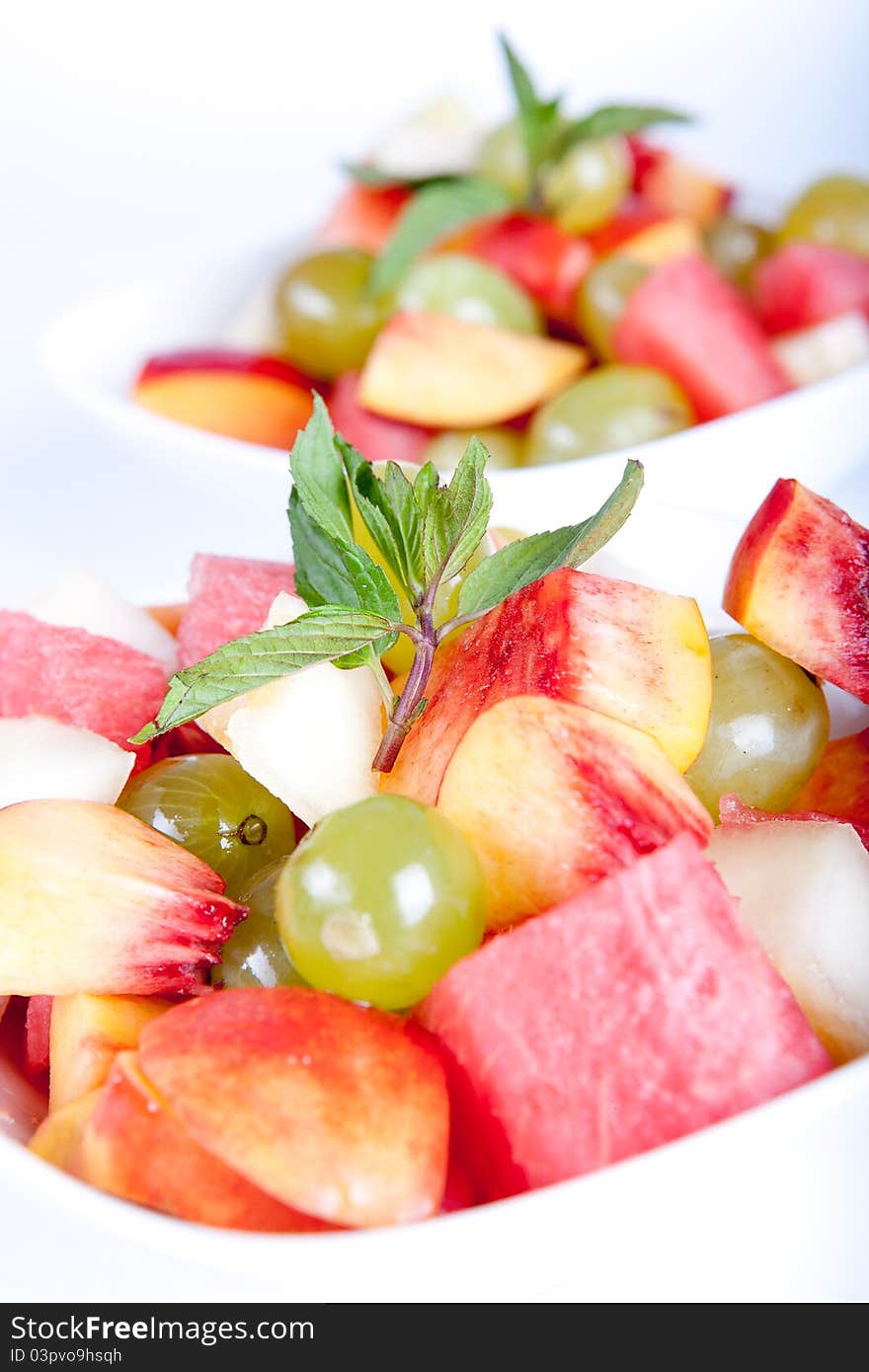 Luscious healthy eating, with water-melon, melon, peach, grapes. Luscious healthy eating, with water-melon, melon, peach, grapes