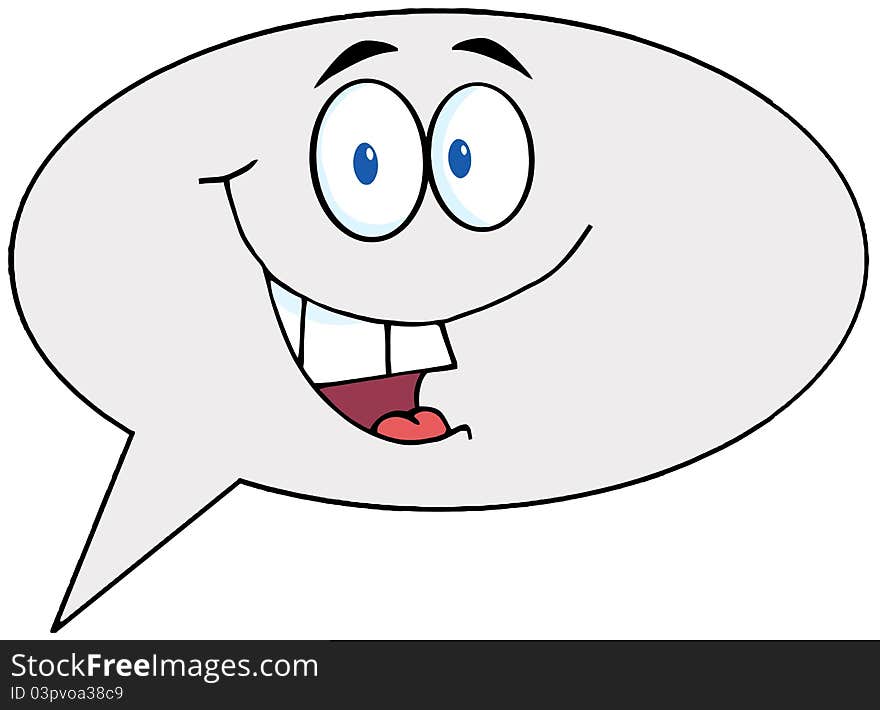 Happy speech balloon character