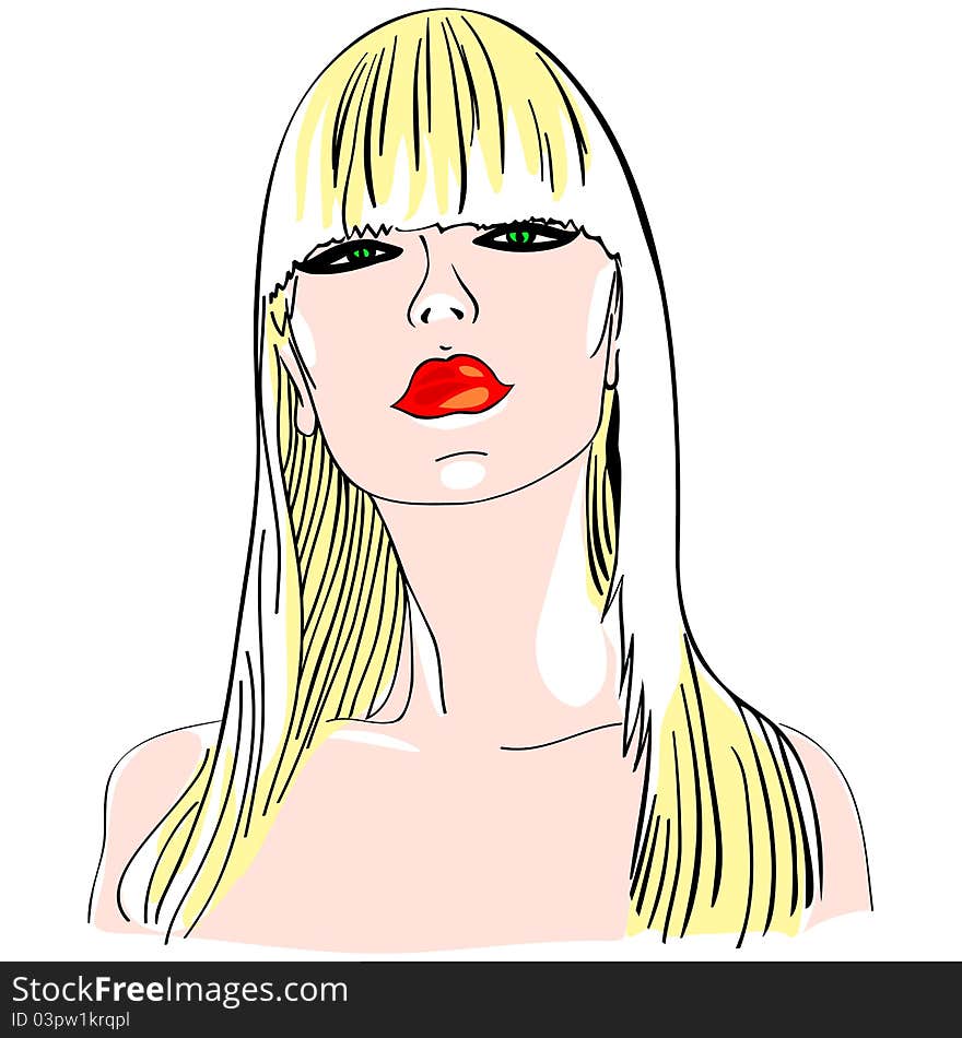 vector blond girl