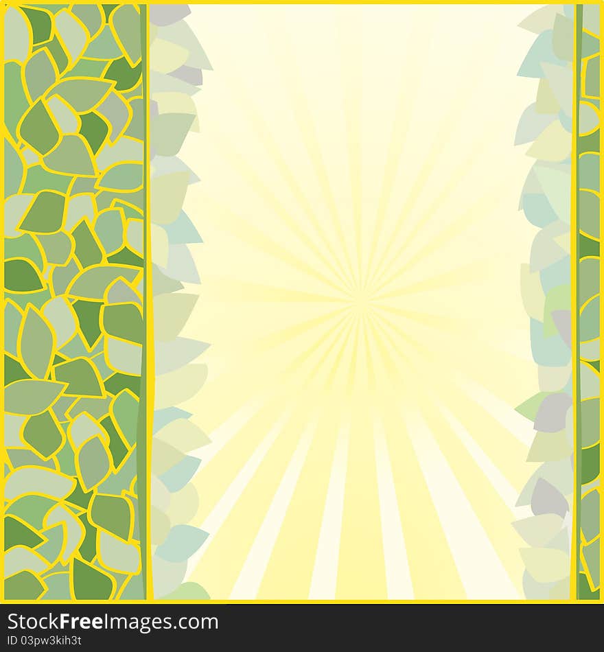 Background from leaves, yellow, green, a place for writing. Background from leaves, yellow, green, a place for writing