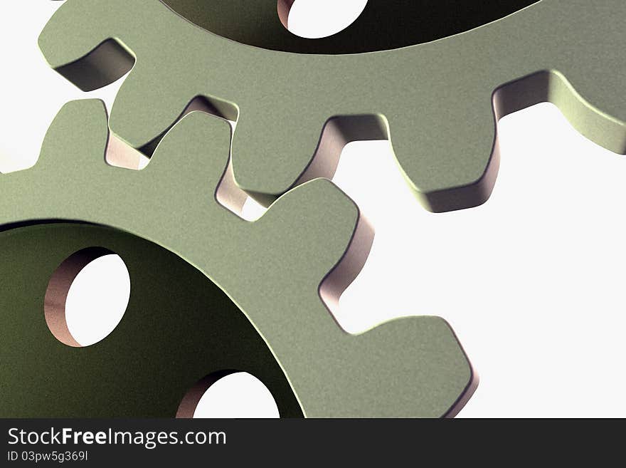 Illustration of a steel gear in 3d. Illustration of a steel gear in 3d