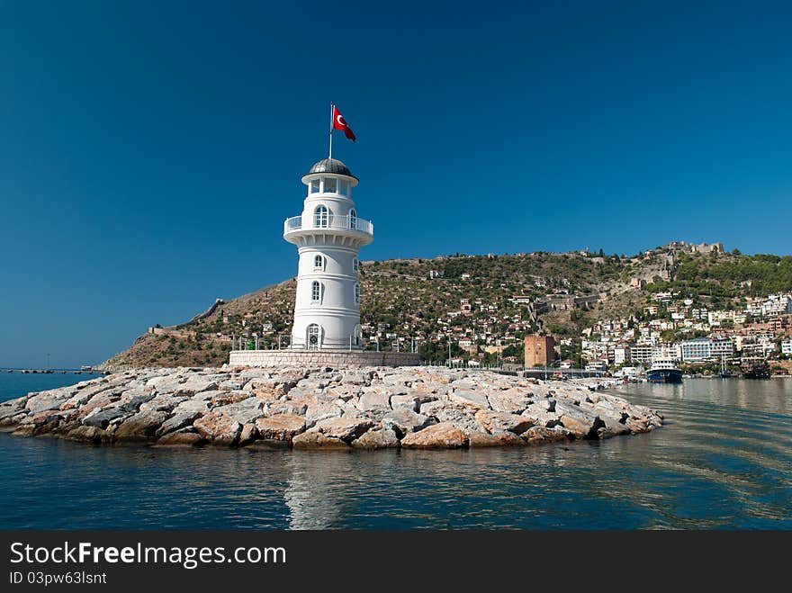 Beacon in the mediterranean sea of Turkey