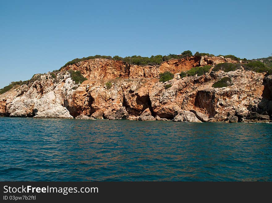 Rock in the sea in Turkey