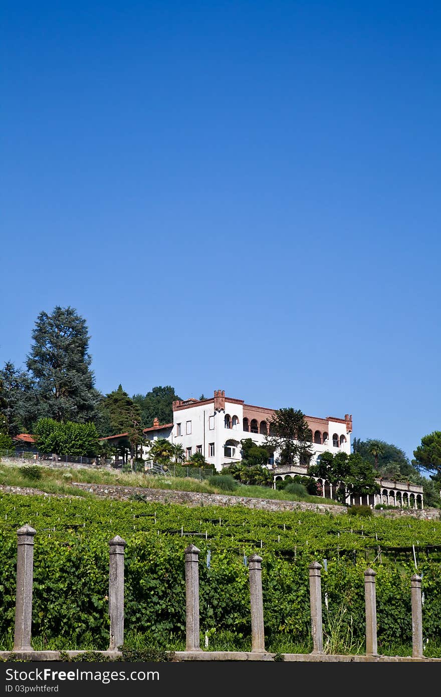 Tuscany, Italy. Italian luxury villa in the country, close to a Lambrusco vineyard. Tuscany, Italy. Italian luxury villa in the country, close to a Lambrusco vineyard