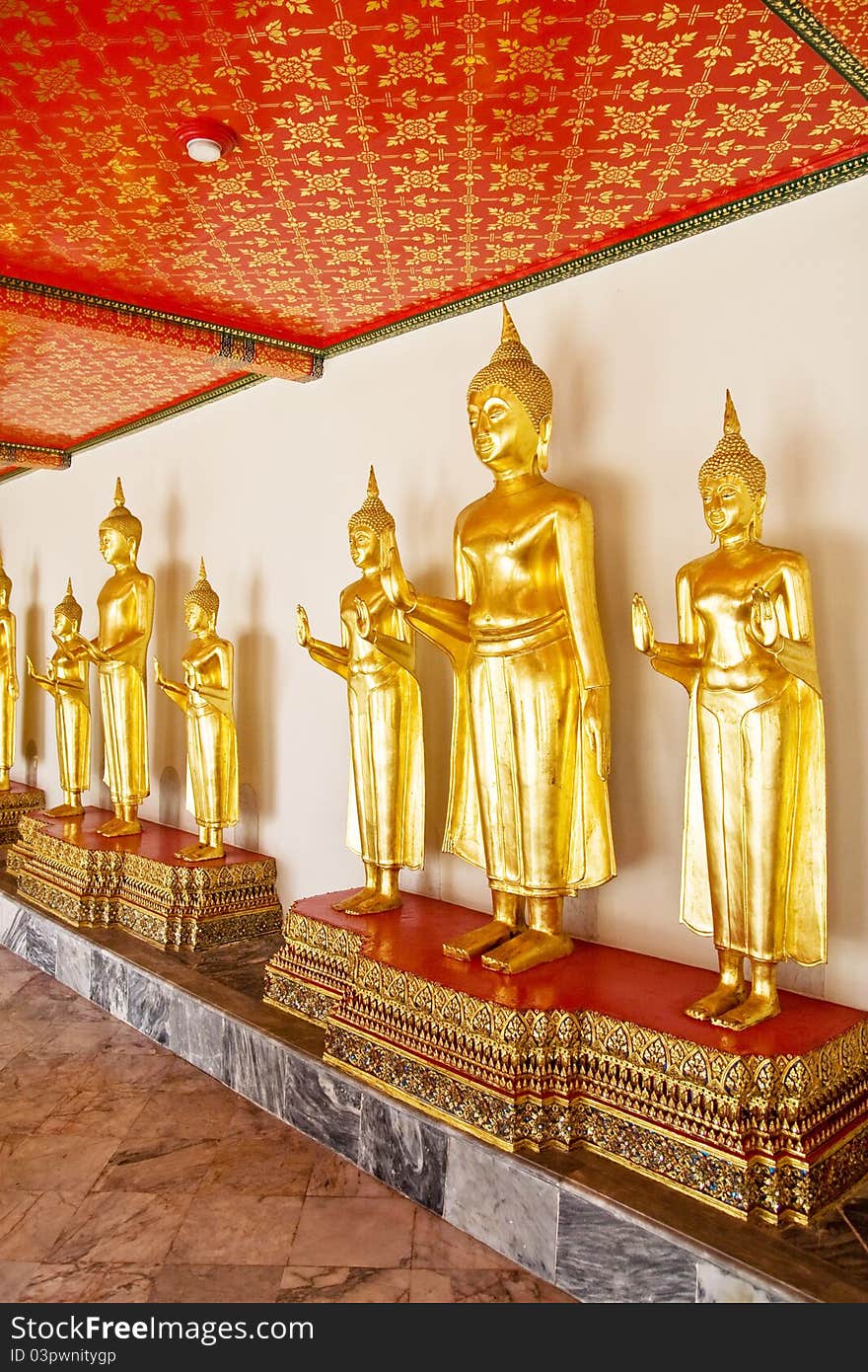 Buddha images at wat Pho thailand bangkok.