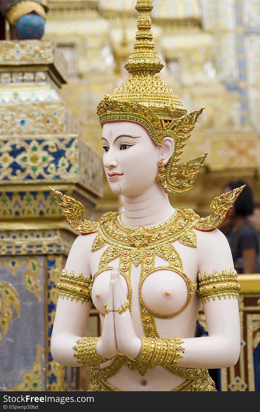 Kinaree is thai angel, a mythology figure, is watching the temple