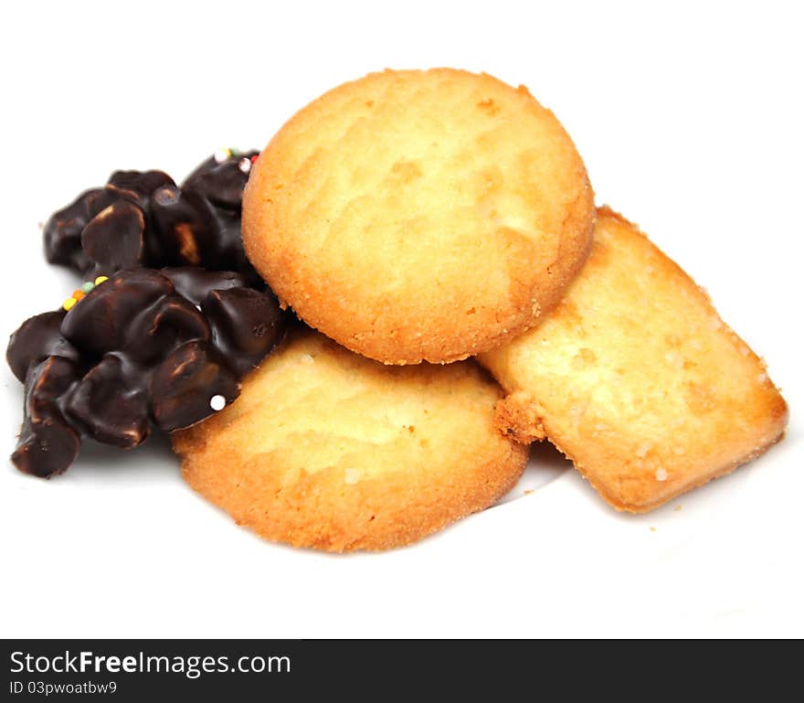 A fresh baked of biscuits and home made chocolate. A fresh baked of biscuits and home made chocolate.