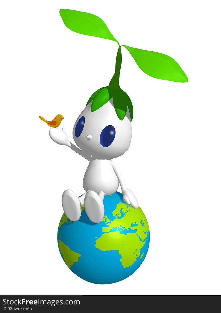 The character to spread awareness of environmental issues. The character to spread awareness of environmental issues.