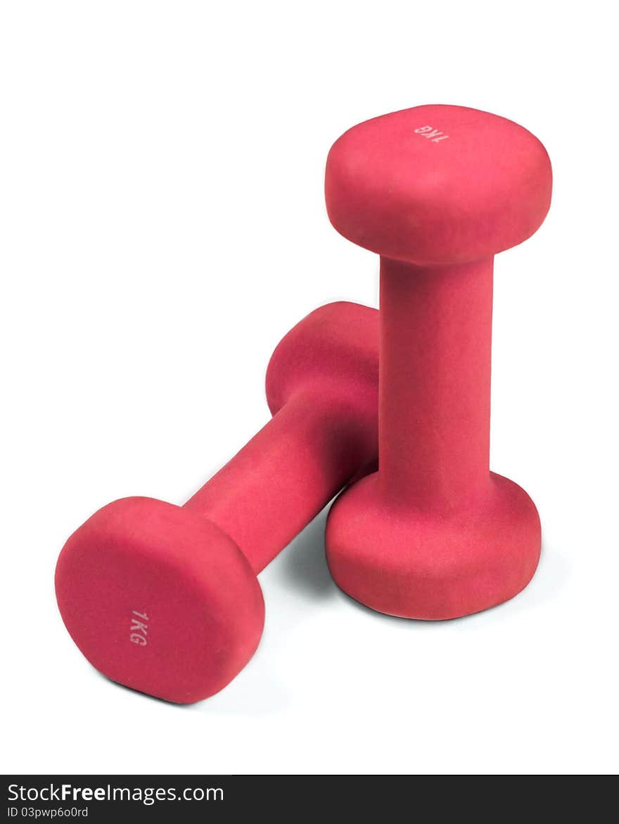 Pink dumbbells