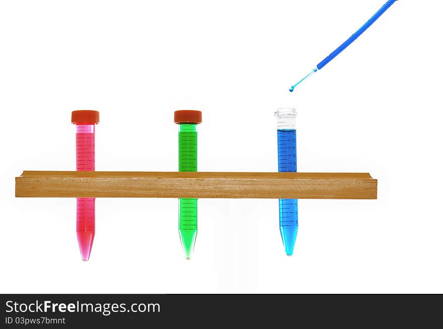 Test tubes science experiment in rgb colors. Test tubes science experiment in rgb colors