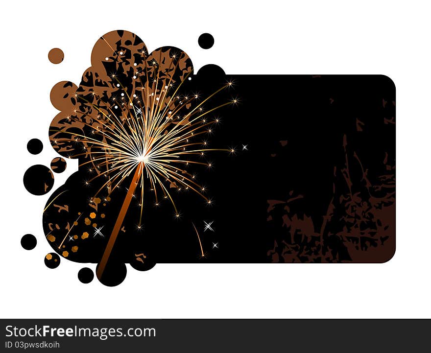 Realistic sparkling firecracker on a black background. Realistic sparkling firecracker on a black background