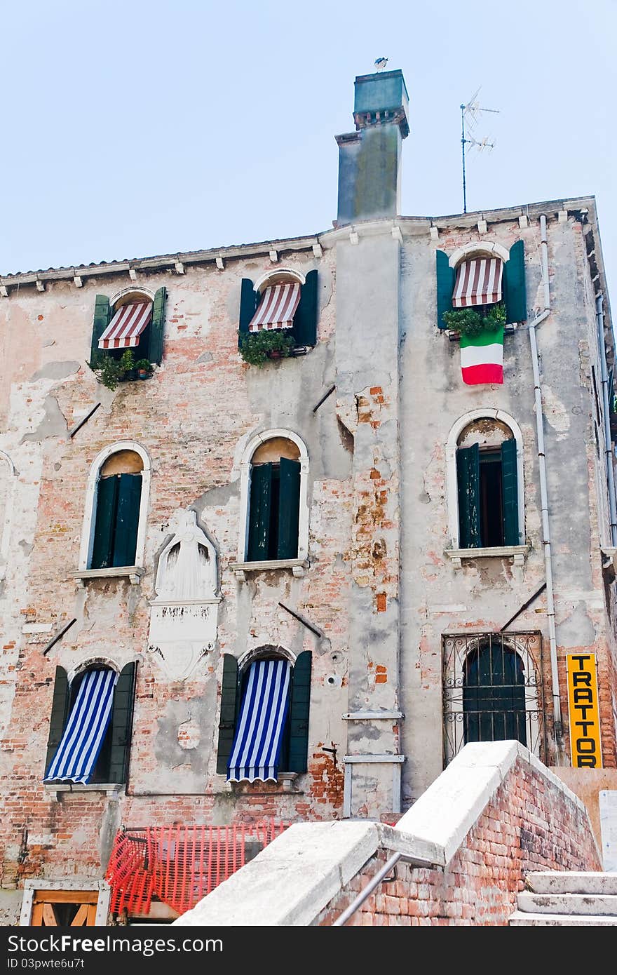 Old domestic house in Venice, Italy