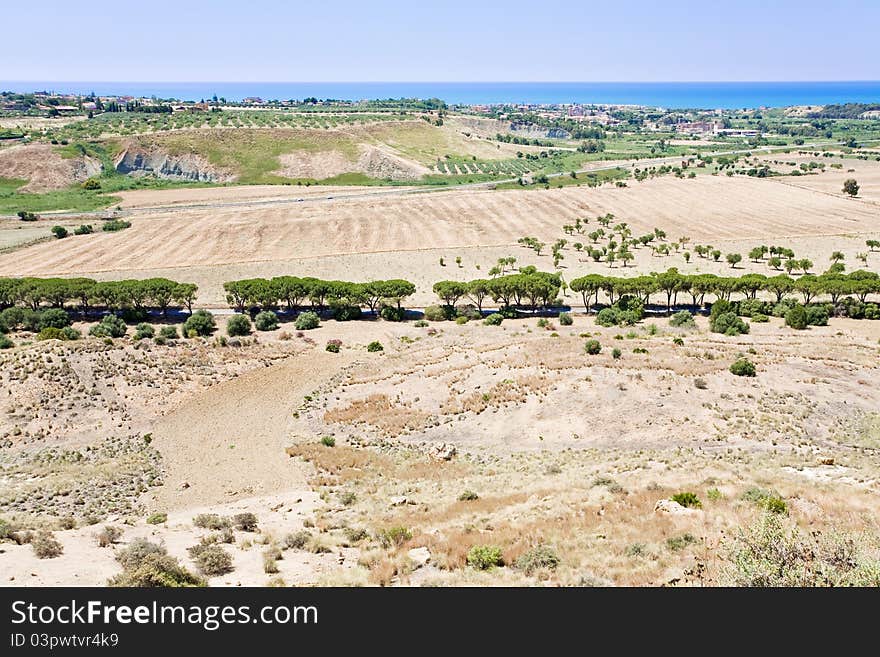 Rural view on Mediterranean coast near Agrigento, Sicily. Rural view on Mediterranean coast near Agrigento, Sicily