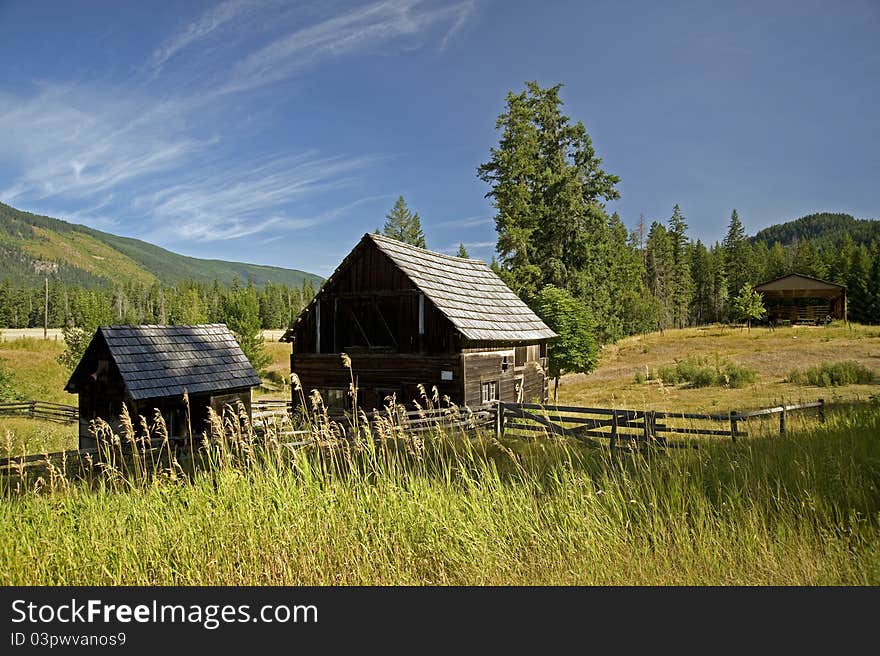 Abandoned farm in Monashee Mountains. Abandoned farm in Monashee Mountains