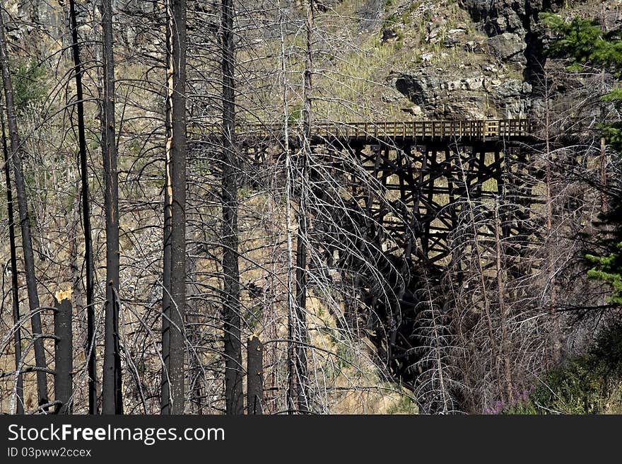 Trestles in Myra Canyon, British Columbia, Canada