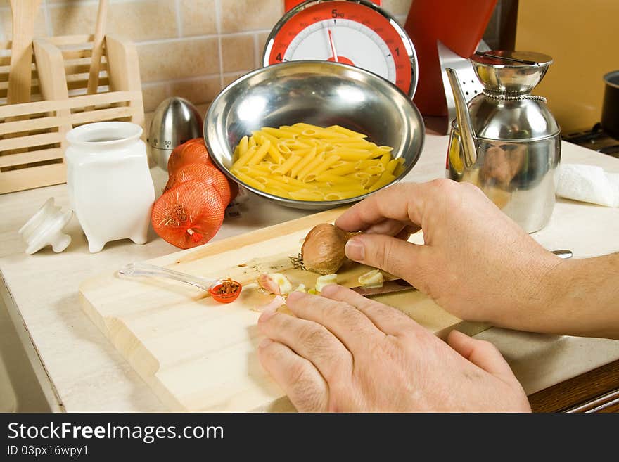 Image of a kitchen with food on it