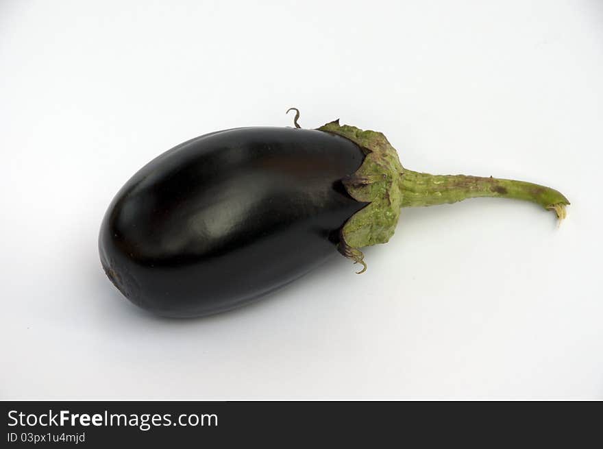 One Eggplant on white background