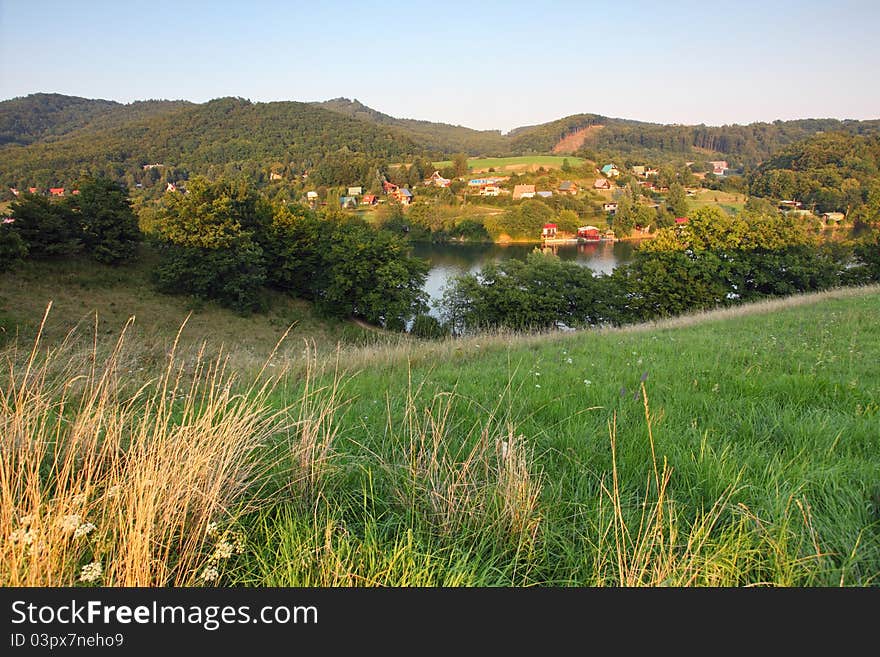 Mountains with green forest.