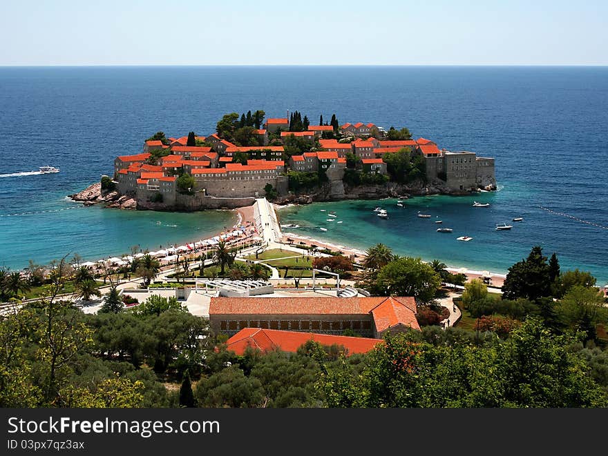 Sveti Stefan island - luxury hotel in Montenegro, Europe